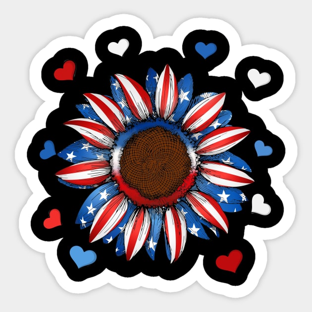 USA Flag Flower. Sticker by Kribis